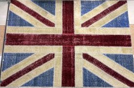 Пушистый ковер винтажный ручной работы Британский флаг Vintage Flag Patchwork 230315