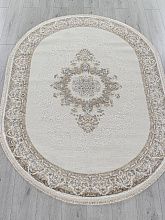 Овальный ковер в гостиную MOSSO 27236A CREAM / NAVY Овал