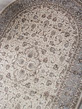 Однотонный ковер VALENCIA DELUXE F014 CREAM-L.BLUE Овал