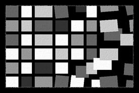 Пушистый грязезащитный коврик Modemo 200273 0.5х0.8 квадраты серо белые