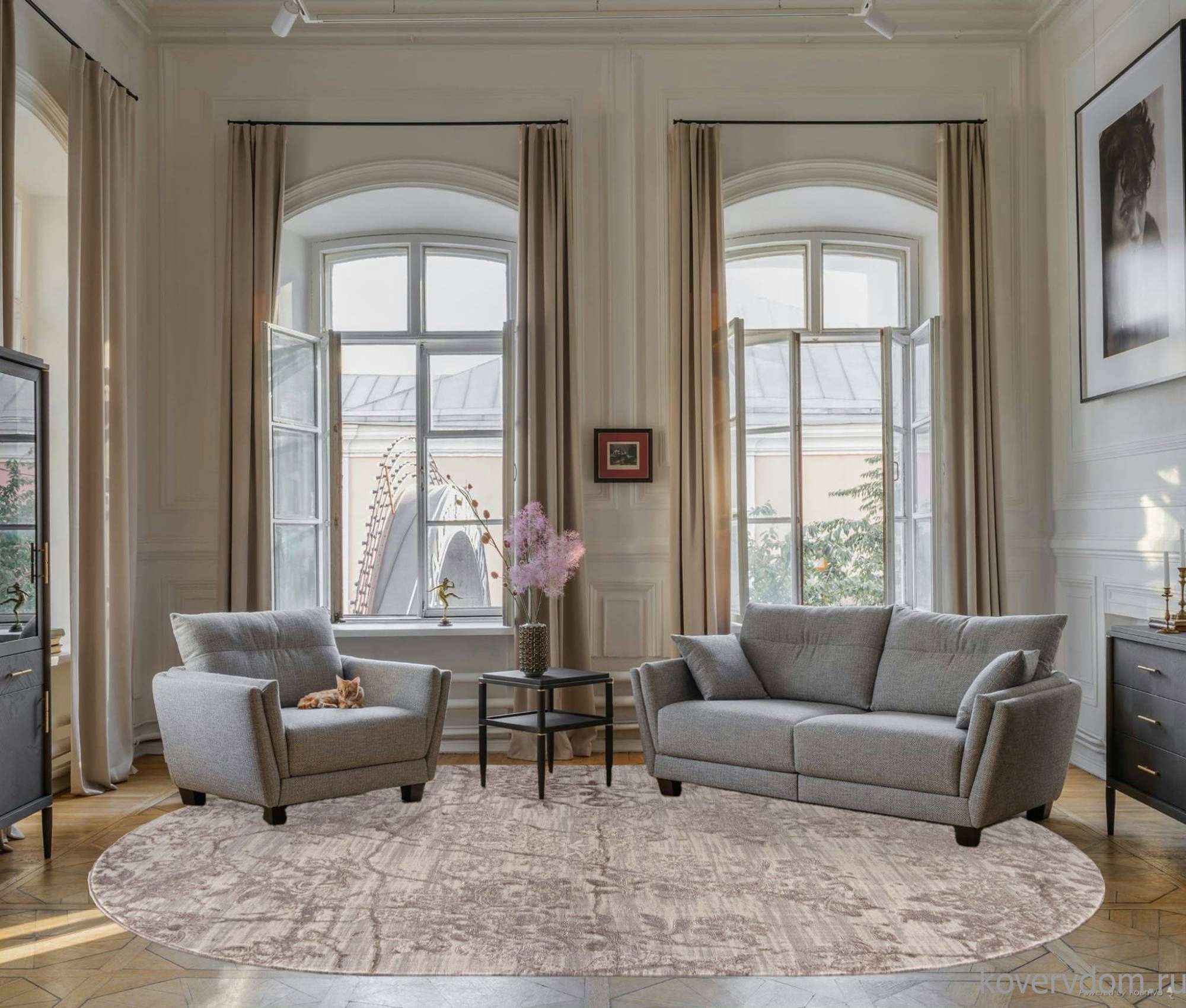 Ковер BRAND O2446 765 BEIGE / VIZON Овал