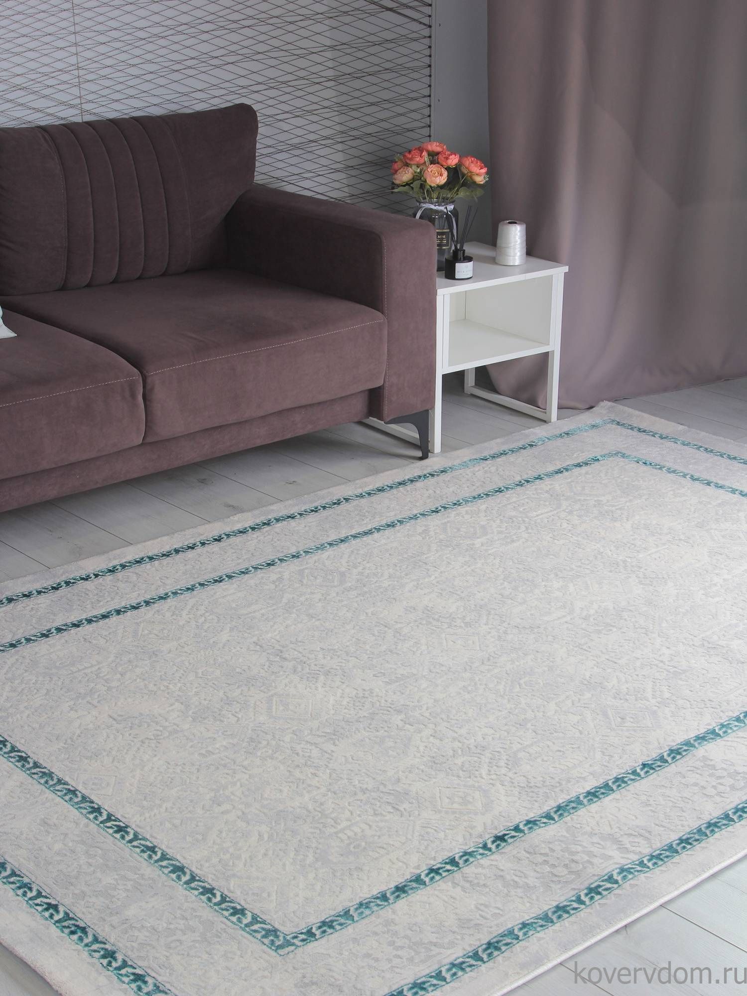 Ковер AMELI 9255A S.L.GREY / P.TURQUOISE